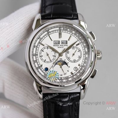 Swiss Copy Patek Philippe 5270G Perpetual Calendar Chronograph JH V2 Version Watch White Dial